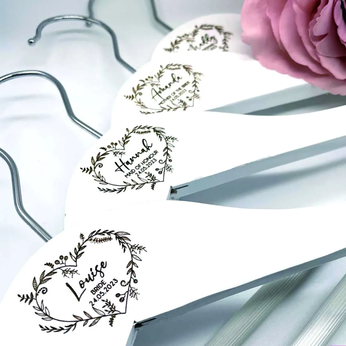 PERSONALISED WOODEN WEDDING COAT HANGER WITH DETAIL KEEPSAKE ENGRAVED WEDDING BRIDESMAID HANGER WEDDING DRESS HANGER PROPOSAL