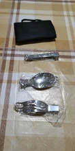 3 uds 1 set portátil al aire libre Camping viajes Picnic plegable de acero inoxidable cubiertos cuchara tenedor cuchillo vajilla envío gratis