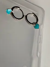 Pendientes de aro de Plata de Ley 925 Huggie para mujer, aretes geométricos de amor, Piercing de circonita, joyería de plata