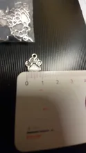 20 unids / lote encantos de pata de Color plata antigua colgante de pata de perro encantos lindos encantos de pata de gato para hacer joyas artesanía DIY
