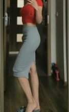 Falda ceñida para mujer, falda elástica con abertura, media pantorrilla, ajustada, de punto, Otoño e Invierno