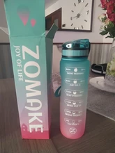 ZOMAKE botella de agua motivadora de 32oz con marcador de tiempo y cadena, jarra de agua a prueba de fugas sin BPA para Fitness, gimnasio y deporte al aire libre