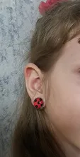 Pendientes de mariquita con Clip para la oreja, aretes de mariquita para Cosplay, circulares, de lunares, regalos de fiesta, joyas de Anime, novedad de 2020