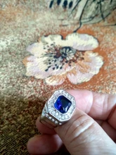 FDLK de los hombres de la moda de joyería de cristal blanco azul anillo de compromiso de cristal Tamaño 7-14