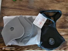 Mascarilla facial reutilizable con 4 filtros, máscara de media cara, de carbón activado, a prueba de polvo