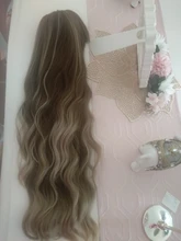 LOUIS FERRE-pelucas sintéticas de rubio miel marrón degradado para mujeres negras, peluca larga de Cosplay de ondas naturales resistente al calor