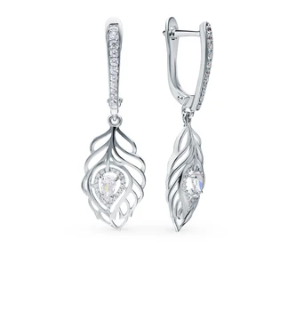 

Silver earrings with cubic zirconia sunlight sample 925