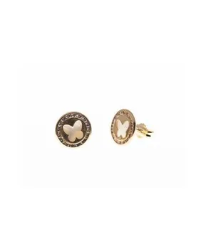 

Gold and Mother-of-Pearl earrings with a butterfly