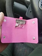 Llavero PU de las mujeres de los hombres de llaveros cartera cubierta de Hasp de moda billeteras para llaves organizador de bolsa de almacenamiento de regalo creativo