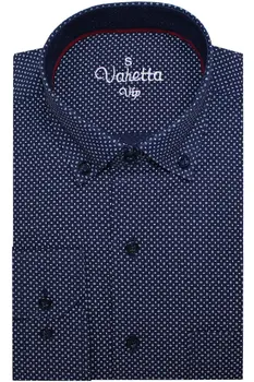 

Varetta Men Simple Shirts Long Sleeve Dot Shirts Dark Blue Mens Casual Lapel Collar Casual Shirt New Social Business Dress shirt
