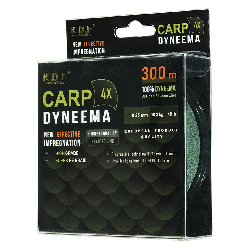 Плетеный шнур KDF Carp Dyneema 0 25 мм 300 м (18) | Спорт и развлечения