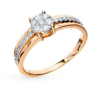 

Gold ring with diamonds sunlight sample 585