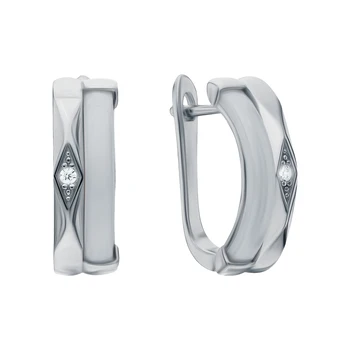 

Silver earrings with ceramics and cubic zirconia sunlight sample 925