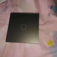 Interruptor táctil con Panel de cristal blanco, AC220V,1/2/3 entradas, 1 vía, para pared, EU/UK