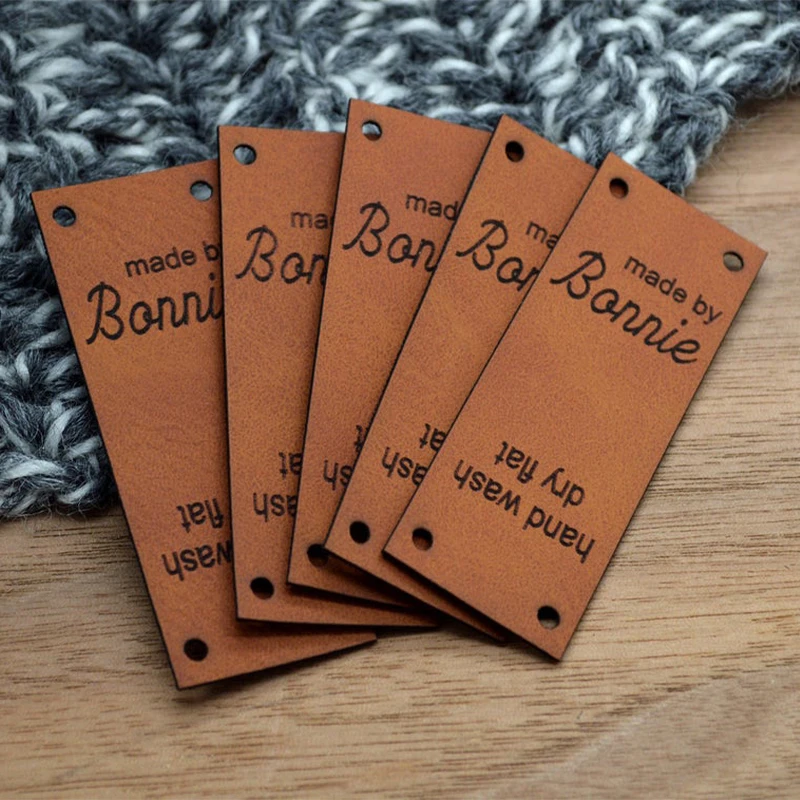 25 Leather labels, Custom leather labels, Leather tags for