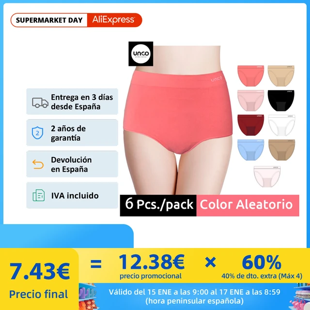 Unco Bragas Mujer Pack De 6 Ropa Interior Mujer Clásica Bragas Brasileña Sin  Costura Estilo Clásico Y Sexy Y Con 6 Colores - Panties - AliExpress