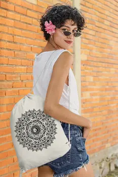 

Angemiel Bag Triangle Motif Moon Cloth Backpack