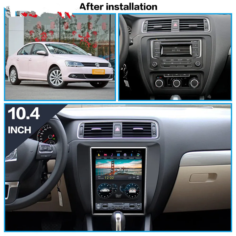 Excellent Aotsr Tesla 10.4" Vertical screen Android 8.1 Car Multimedia DVD player GPS Navigation For Volkswagen Jetta 2011-2019 carplay 1