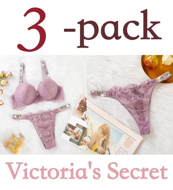 NEW Sexy Rhinestones Comfortable Lingerie Femme Set Push Up Bra Victoria's Secret Women Lingerie Set 2 Pieces Brand Underwear Army Green