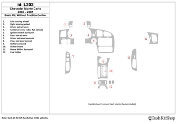 

Interior lining for Chevrolet Monte Carlo 2000-2005. Set L202.
