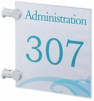 

Wall Information plate crystal sign, 210x210mm transparent