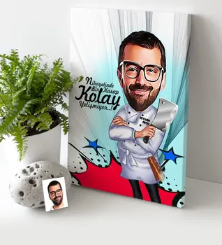 

Personalized Mr Butcher Cartoon Canvas Table (30x50 cm.) 1