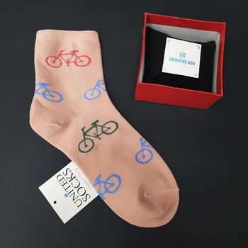 

Socks with bicycles, medium Shin (pink)