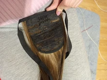 Eunice-coletero largo y recto con Clip en la cola, postizo con horquillas, extensiones de cabello sintético
