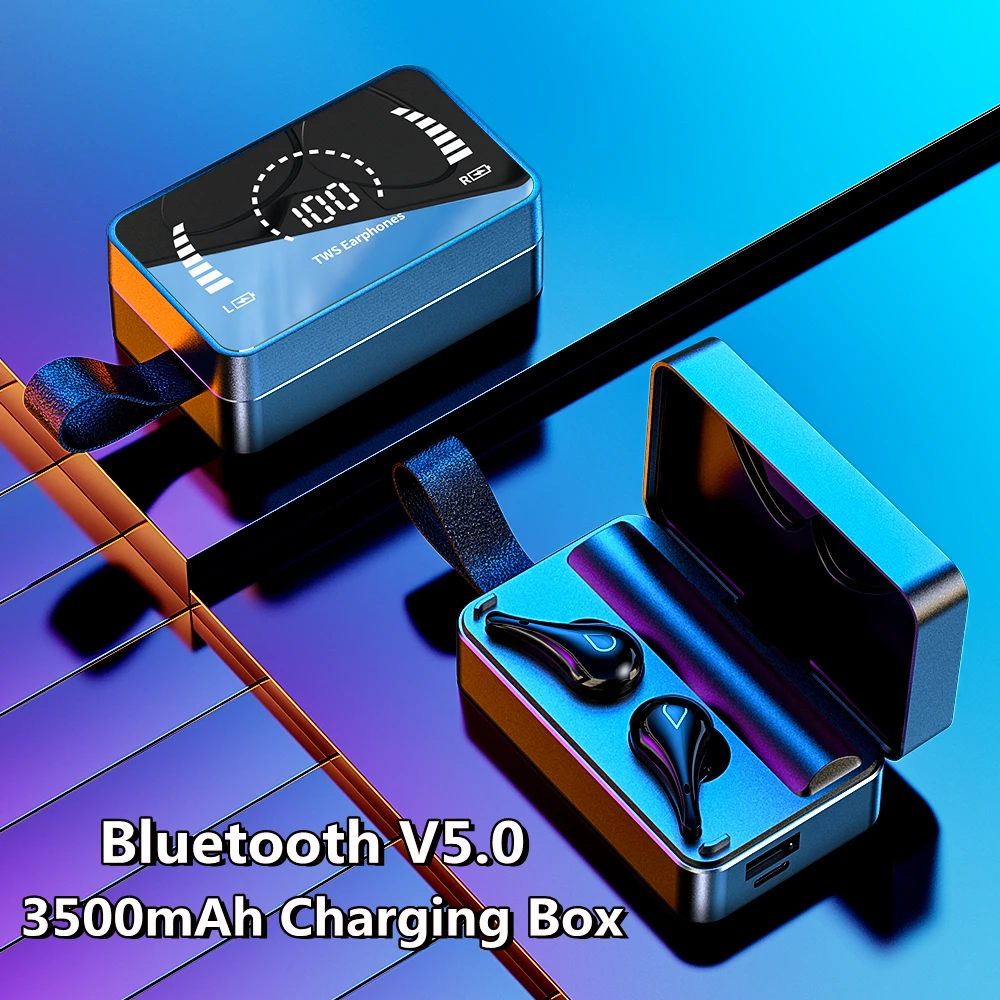 Беспроводные Bluetooth-наушники TWS с зеркальным светодиодный-дисплеем и зарядным