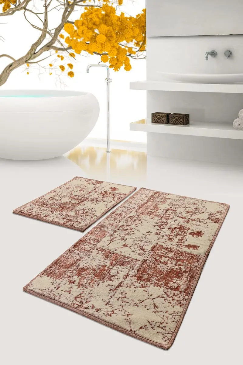 Коврики для ванной нескользящие Противоскользящие коврики противоскользящие Karinna Flosl хлопок Корица 2'Li набор 60X100 cm-50X60 см