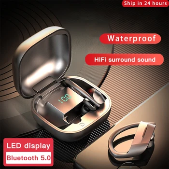 

258 Jogging Headphones Wireless Bluetooth 5.0 Earphones Tws Ear Hook Headset IPX6 Waterproof Sport Earbuds For Android Ios Phone