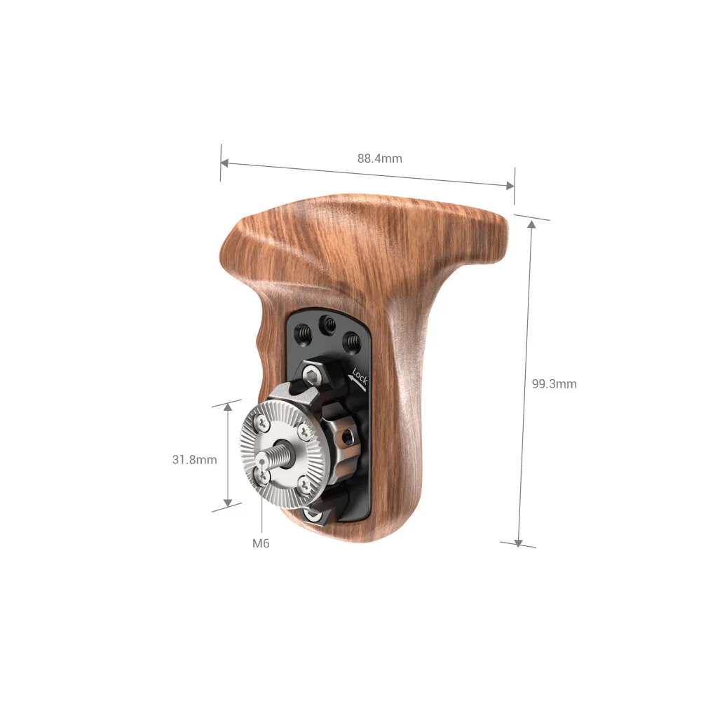 SmallRig Für Sony a7II/a7RII/a7SII Kamera Käfig Rechten Seite Holzgriff mit ARRI Rosette für Schulter Montieren unterstützung Rig - 1941