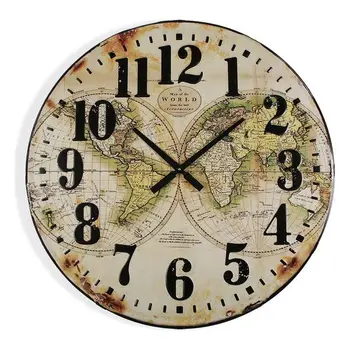 

Wall Clock Map World MDF Wood (80 x 6 x 80 cm)