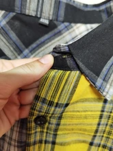 Plaid Shirt Clothing Button-Up Patchwork Long-Sleeve Harajuku Men Oversized LAPPSTER