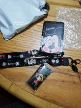 Bolsa de monedas de mickey mouse de Disney, tarjetero de plástico acrílico con dibujos animados para comida, autobús, almacenamiento de tarjetas para el campus