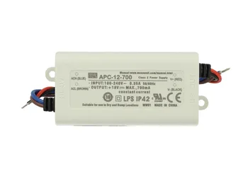

Led Driver DC MeanWell APC-12-700 transformer 700mA 9V-18V DC 12W constant current IP42