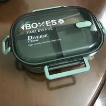 WORTHBUY Fiambrera de acero inoxidable japonesa 18/8 para niños, caja Bento a prueba de fugas, con compartimiento, contenedor de alimentos, almacenamiento