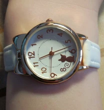 UTHAI CQ04 reloj para niños, relojes de cuarzo multicolor de gato, relojes de pulsera para niñas, relojes de rosetón coloridos