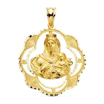 

18k gold pendant Virgin Carmen 38mm. Tambourine openwork [AC1019]