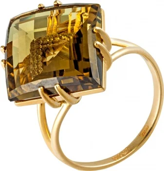 

Aloris ring with quartz and cubic zirconia in Yellow Gold