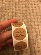 Pegatinas de papel Kraft Natural hechas a mano para embalaje, sello de Gracias pegatina, papelería, 500 Uds.