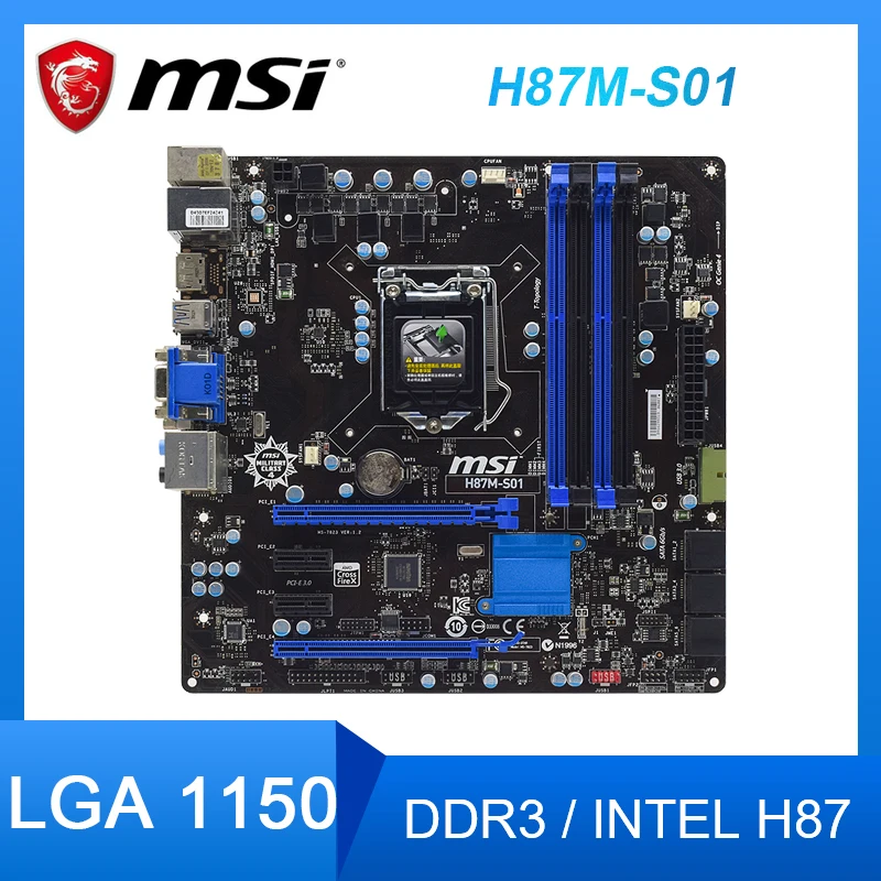 MSI H87M S01 Motherboard LGA 1150 DDR3 RAM Intel H87 MS 7823 USB 3,0 SATA 3 HDMI ATX Placa mãe