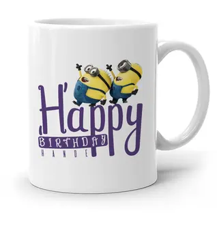 

Personalized Minions Birthday Happy Design White Mug Cup-2