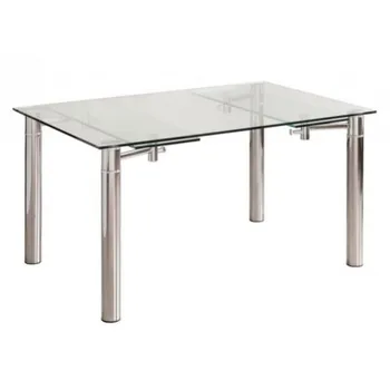 

Extendable dining table CALVIA tempered glass and metal frame gloss finish 140/170/200x90 CM