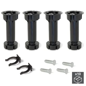 

Lot of 10 kits 4 feet Bone Emuca dimmable H 150 mm in black plastic