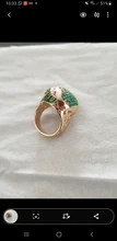 Joyería de estilo Retro dorado para mujer, anillo pintado a mano con aceite, joyería