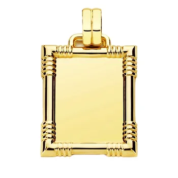 

18k gold pendant veneer rectangular 27mm. [AA1863GR] -Customizable-RECORDING INCLUDED IN THE PRICE