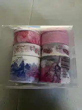 Hojas de Sakura, juego de cintas Washi de flamenco y unicornio, cinta de enmascarar para álbum de recortes, regalo de papelería, suministros escolares de decoración de San Valentín