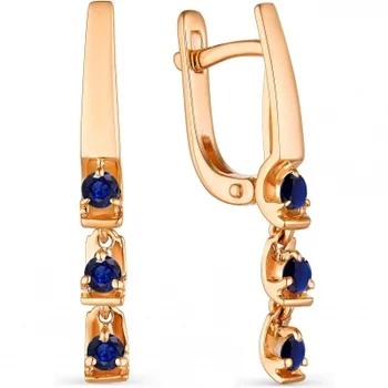

Alcor earrings with 6 sapphires in red gold