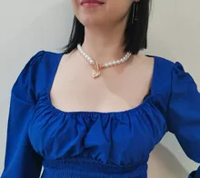 Collar con colgante de concha de amor para mujer, gargantilla de cadena de perlas Simple de 6MM de estilo Vintage, joyería de moda al por mayor